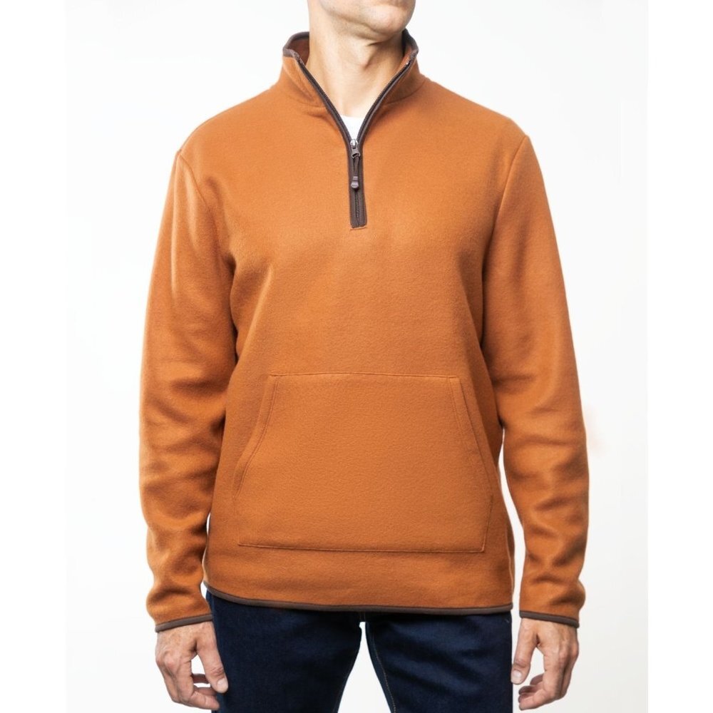 Lazer, Fleece Pullover Quarter Zip Soft Cozy Sweatshirt, Copper, Size M, NWT‎